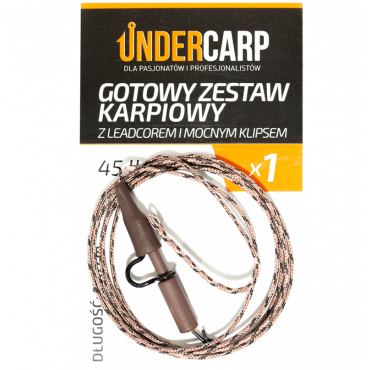 Under Carp Gotowy Zestaw Karpiowy z Leadcorem i Mocnym Klipsem 45 lbs / 100 cm Brązowy